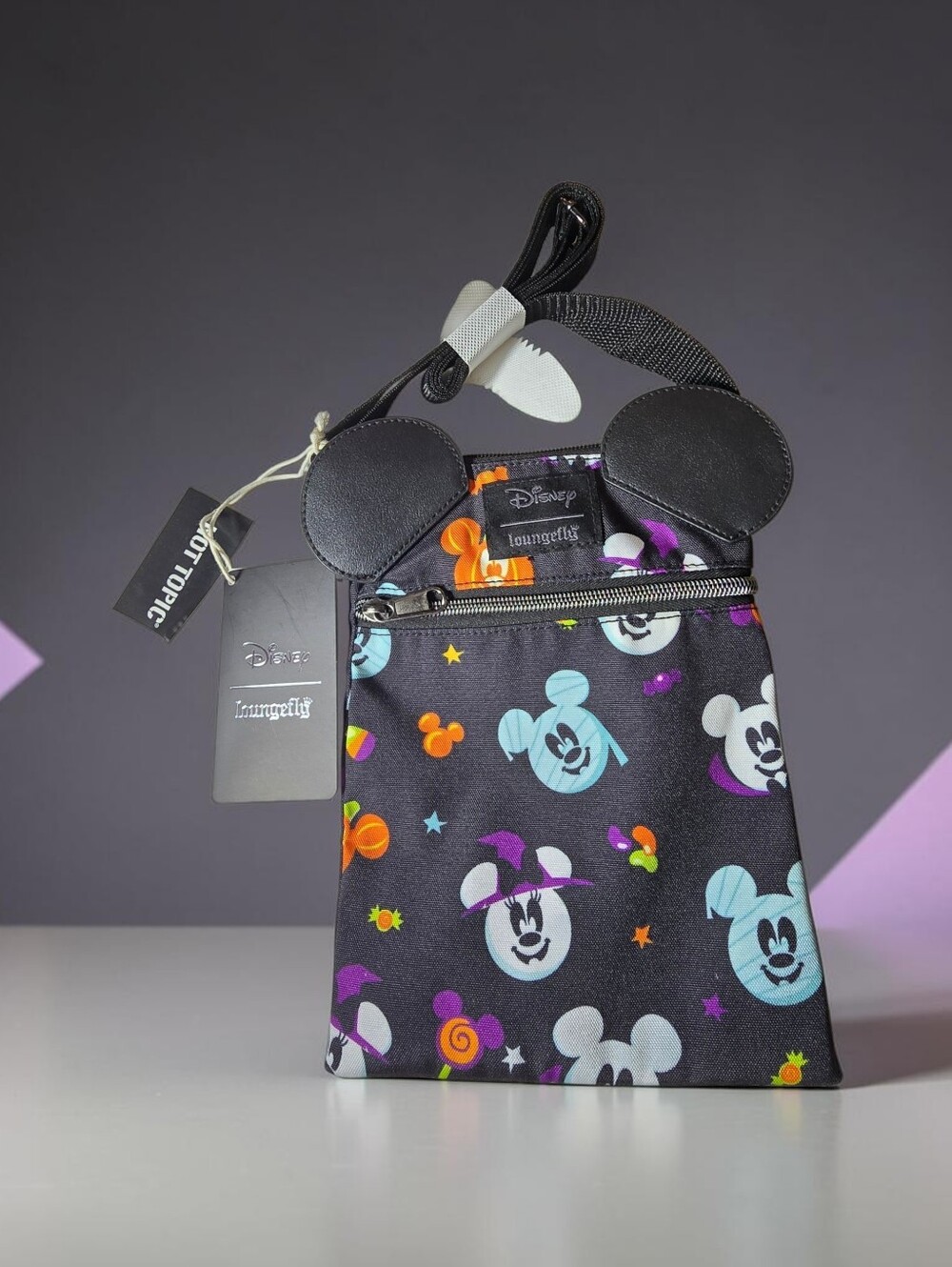 Loungefly Disney Mickey Minnie Halloween Passport Crossbody Bag Nwt